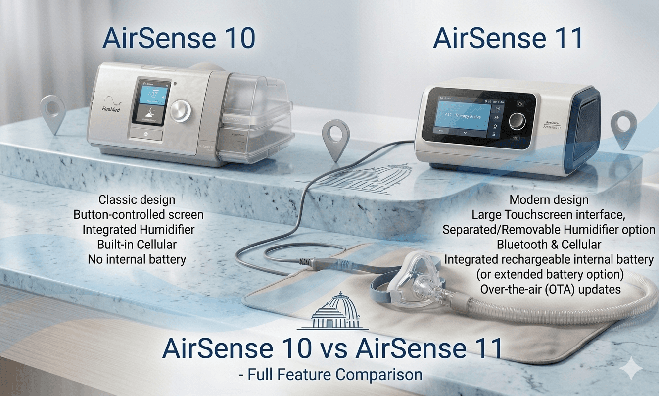 ResMed AirSense 10 vs AirSense 11 – Full Comparison